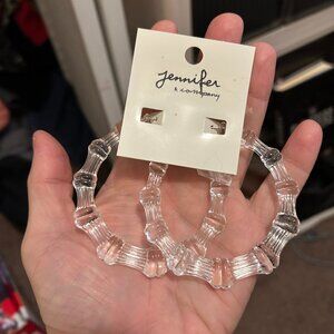 Jennifer & Company Oversized Plastic Textured Hoop Earrings NWT Retro 80's